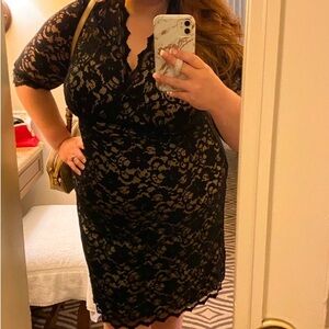 Kiyonna size 3 (22-24) black scalloped dress.